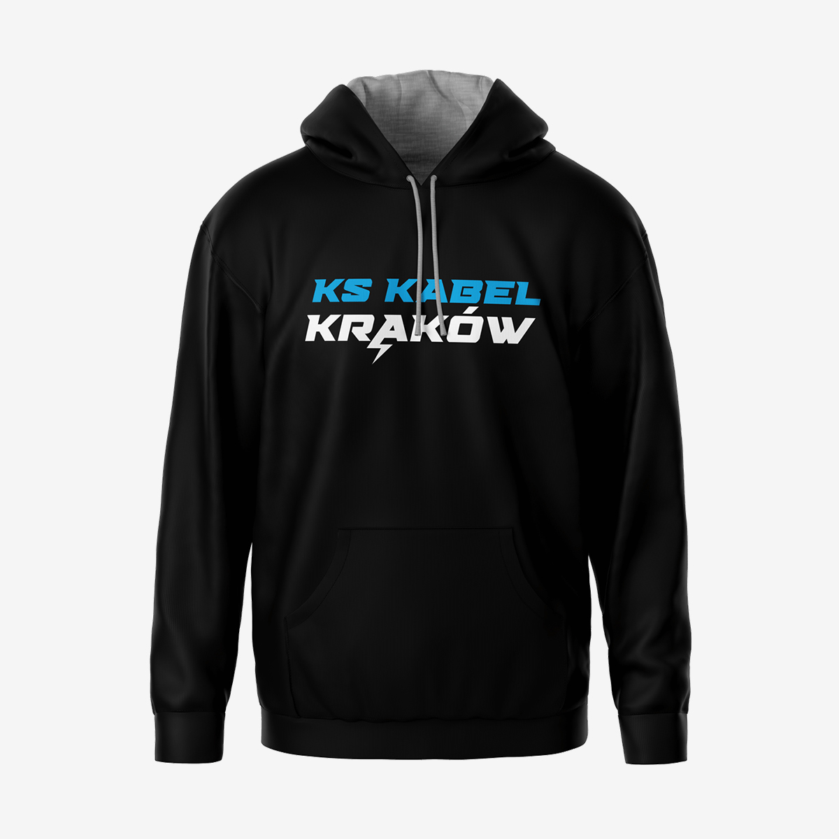 Czarna bluza z kapturem KS Kabel Kraków błyskawica