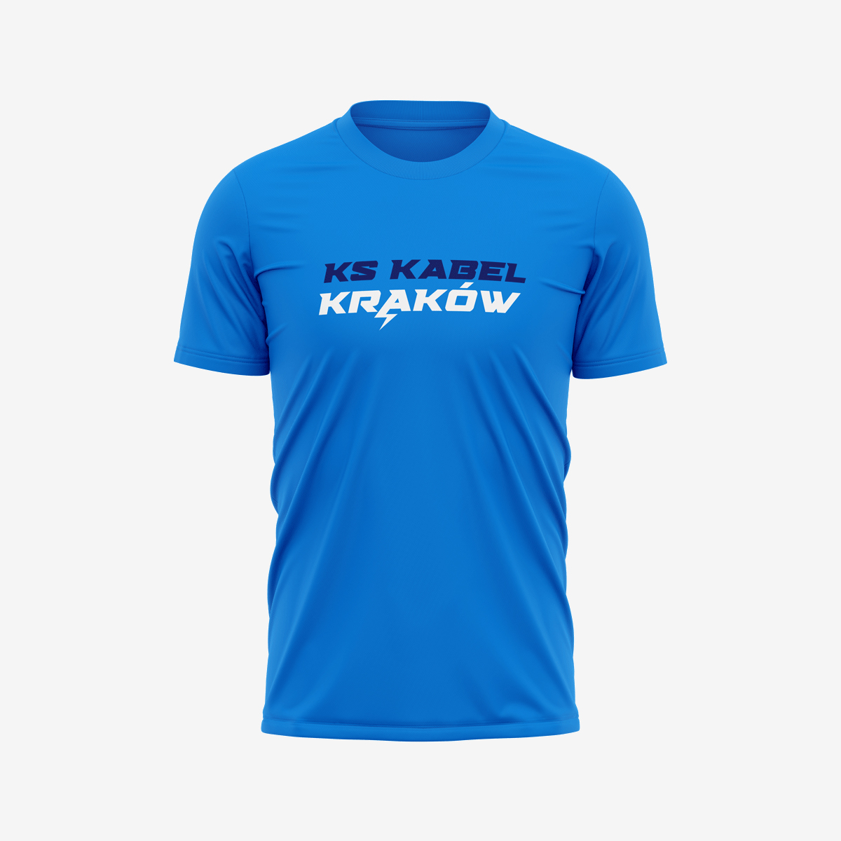 Niebieski t-shirt KS Kabel Kraków błyskawica