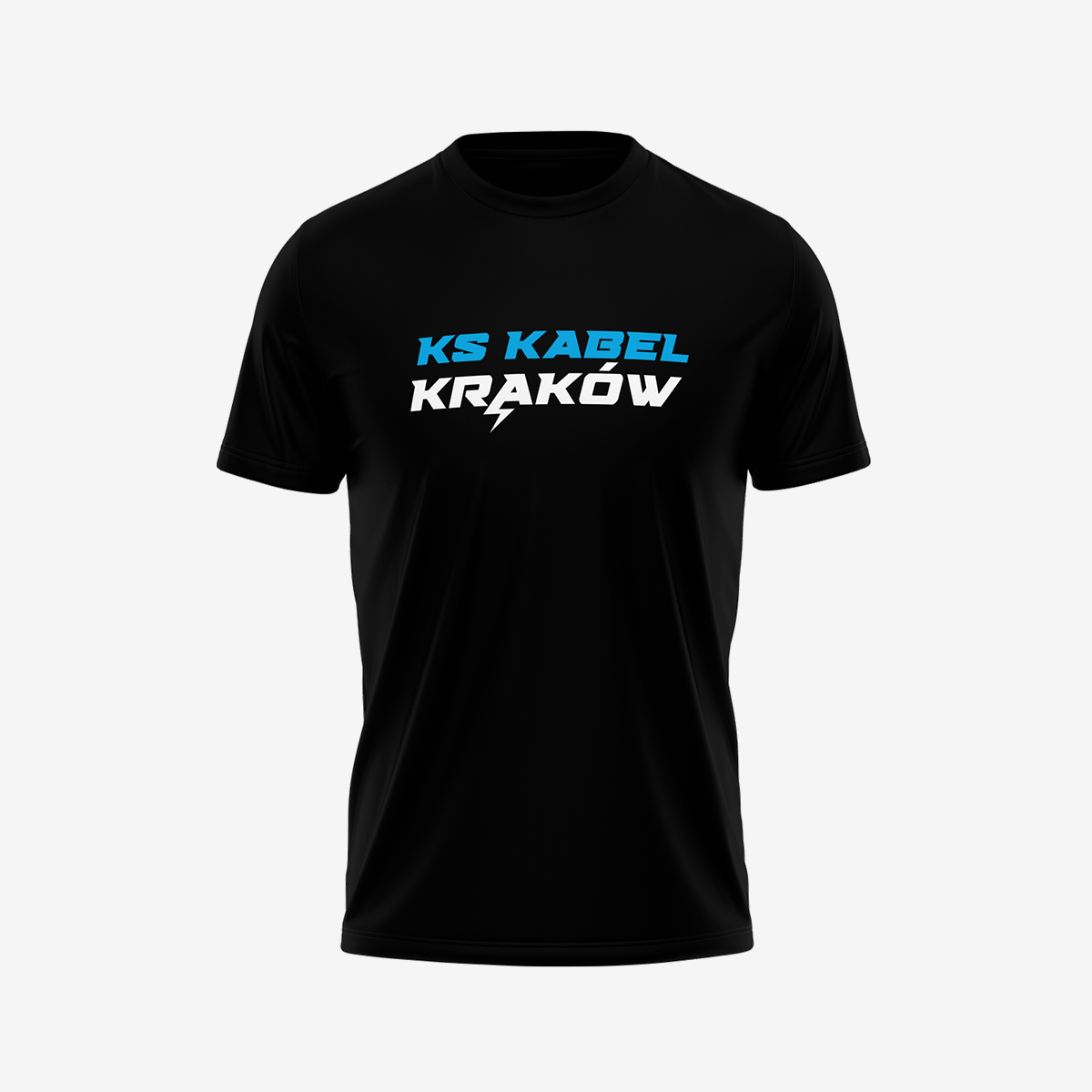 Czarny t-shirt KS Kabel Kraków błyskawica