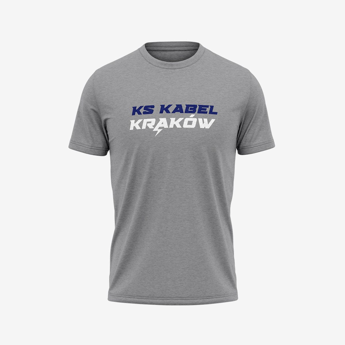Melanżowy szary t-shirt KS Kabel Kraków błyskawica